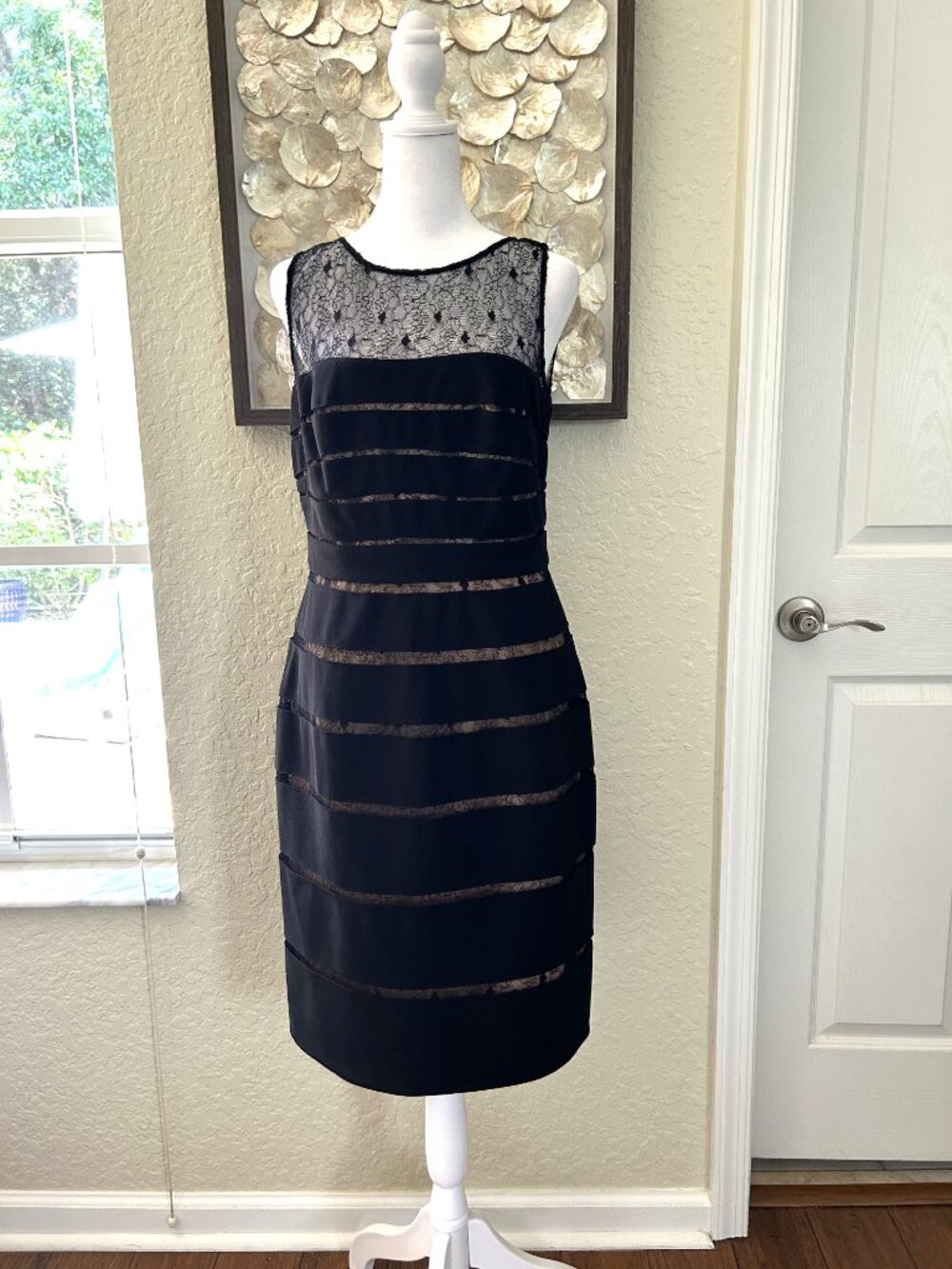JS Collections Black Lace Bandage Dress
